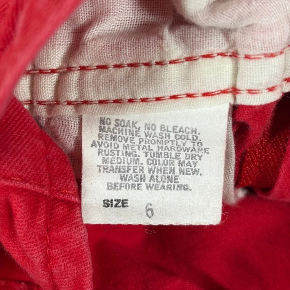 Vtg OshKosh B'gosh Red Cotton Vestbak Shortalls Overalls Made in USA Kids Size 6